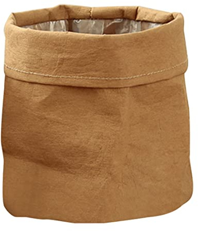 Grtheenumb Abwaschbarer Blumentopf aus Papier für Sukkulenten, Übertopf für den Schreibtisch, wiederverwendbarer Blumentopf (L)