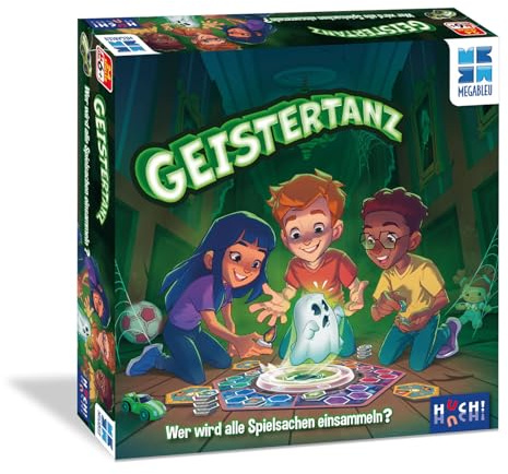 MEGABLEU, Geistertanz, Kinderspiel ab 7 Jahre – Familienspiel mit magischer Kerze ohne Batterien – Schnelles Sammel- und Ausweichspiel – Für 2–4 Spieler ab 7 Jahren