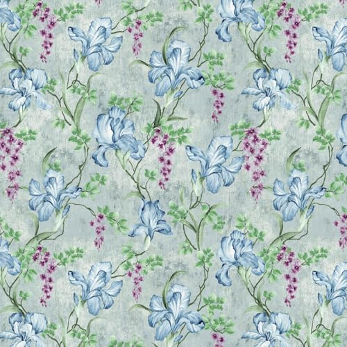 Vintage French Damask Peel and Stick Wallpaper Thickened Removable Self Adhesive Wall Paper Design for Walls Bathroom Bedroom Home Decor 17.3in x 118in Renter Friendly Wallpaper Blue and Green