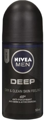 6er Pack - NIVEA Men Deo Roll-on Deep - Dry & Clean Feel - 50 ml