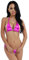 Freebily Damen Metallic Bikini Sets Wetlook Mini BH Bra Micro G-String Tanga Triangel Bademode Reizwäsche Unterwäsche Rose Einheitsgröße