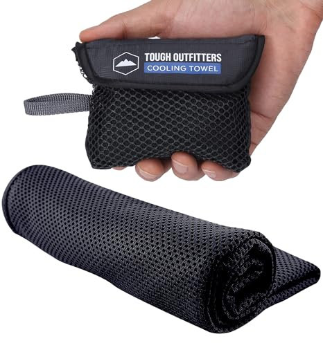 Tough Outdoors Kühltuch 100x30cm - Kühlendes Handtuch - Kühlhandtuch - Cool Towel - Schweißtuch Sport - Handtuch kühlend klein