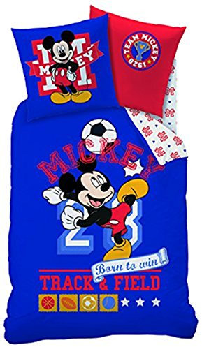 Disney Mickey Sport Bettwäsche-Set, Baumwolle, blau, 135 x 200 cm, 2-Einheiten