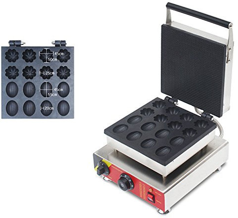 CGOLDENWALL NP-784 Commercial 2 in 1 Waffle Maker Non-stick Muffin Machine Belgium Waffle Iron Stove Waffle Baker Nut Flower Shape Waffle Making Machine (220V)
