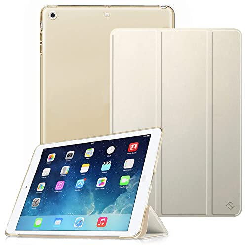 Fintie Hülle für iPad Air 2 (2014 Modell) / iPad Air (2013 Modell) - Ultradünne Superleicht Schutzhülle mit Transparenter Rückseite Abdeckung mit Auto Schlaf/Wach Funktion, Champagner Gold