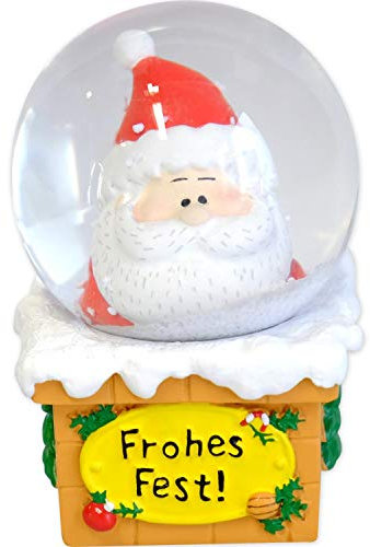 Sheepworld - 49725 - Schneekugel, Schüttelkugel, Weihnachtsmann, Traumkugel, Frohes Fest, Polyresin, 8cm x 4,5cm