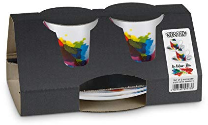 Könitz On Colour Flow Espresso Geschenkset, 4-tlg., 2 Espresso Tassen mit Untertasse, Porzellan, 85 ml, 11 5 054 1694