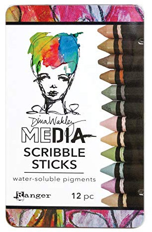 Ranger Dina Wakley Media Scribble Sticks, 3 Stück, 12 Stück