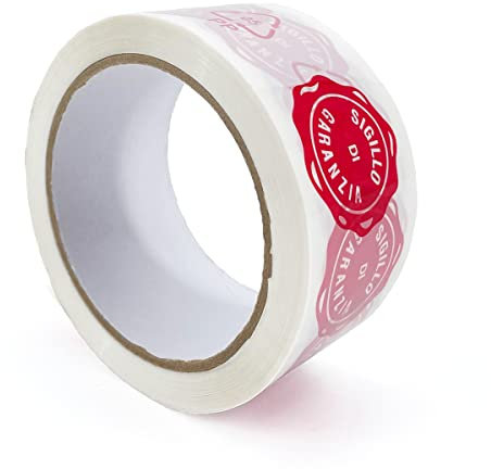 IMBALLAGGI 2000 - Nastro Adesivo Pacchi Bianco + Sigillo di Garanzia in Polipropilene 144Pz 5cm x 66mt x 76 mm, Nastro Imballaggio per Spedizioni e Trasporto, Resistente Durevole a Strappo Silenzioso