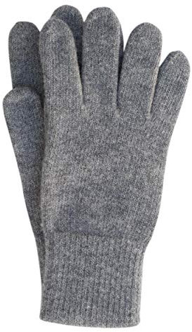 FosterNatur, Herren Handschuhe/Fingerhandschuhe, 100% Wolle extrafine (9, Grau)