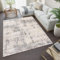 TAPISO Versay Teppich Shaggy Langflor Hochflor Creme Grau Modern Design Splash Leinwand Optik Meliert Wohnzimmer Schlafzimmer ÖKOTEX 160 x 230 cm