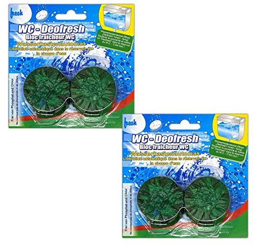 4 Stück WC Deofresh Spülkasten Tabs je 45g Wasserkasten Tabletten Spülkastentabs Wasserkastentabletten Toiletten Reinigung