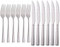 Meisha Harley Pattern Steak Knife and Fork Set, Silver Table Knife Set, 6 Steak Knives & 6 Dinner Forks, Stainless Steel Professional Serrated Steak Knives for Multipurpose (Pack of 12)