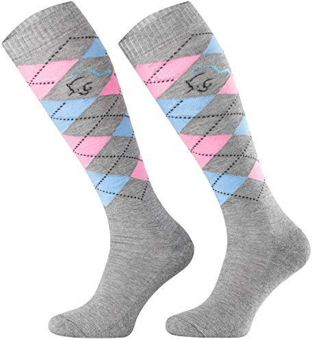 TODO Comodo Chaussettes d'équitation Carreaux STPDJ | Mi-Bas d'équitation | Coton Chaussette Equitation Femme, Enfant, Homme (STPDJ - RS16, 31-34)