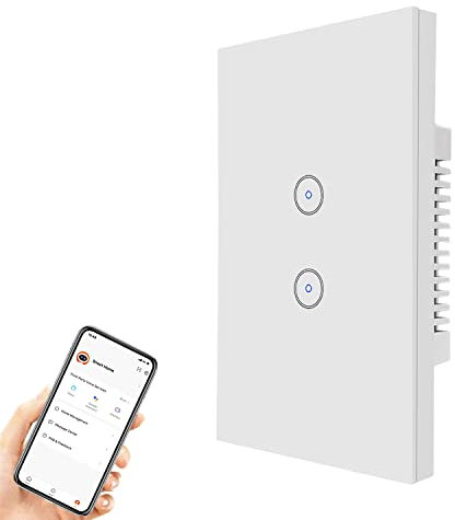 Jinvoo Smart Wall Switch, Light Switch Smart Timing Switch, Fernbedienung mit Smartphone, kompatibel mit iOS und Android, mit Alexa Echo und Google Assistant, CE ROHS zertifiziert