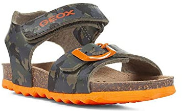 Geox Bébé Garçon B Sandal Chalki Boy Sandales, Military/Orange, 20 EU