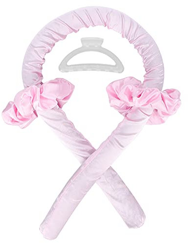 Curly Silk Lockenwickler, Weiche Heatless Haarwickler mit Lockenstab, Papierschiffchenform, Haarring und Spange für natürliche Locken