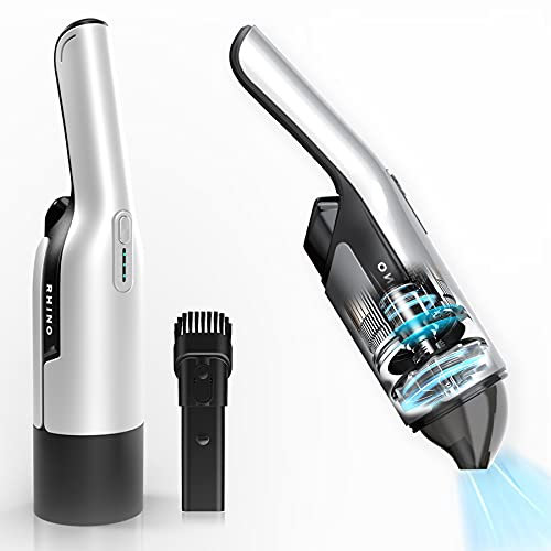 Rhino - Luxe Portable Handheld Vacuums | Powerful Suction Car Vacuum Cleaner | ‎80 KW Handheld Carpet Cleaner for cleaning Cars, Blinds, Sofas, Office desks, Computers, and kitchens.(Space Grey)