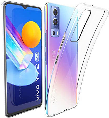 N NEWTOP Custodia Cover Compatibile con Vivo Y52 5G / Y72 5G, Morbido TPU CLEAR Gel Silicone Anti Graffio Trasparente Slim Sottile Flessibile Case Posteriore Protettiva