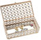 Tolida Kristall-Schmuckschatulle, Schmuck-Organizer mit verspiegelter Unterseite, Geschenkbox für Halskette, Ringe, Ohrringe, Hochzeit, Geburtstag, Party, Tafelaufsatz, Dekor (rechteckig, gold, groß)