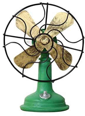 Ventilador De Pie Vintage de Plástico Vintage de Ventilador: Fake Retro Mesa Ventilador de Escritorio No para La Sala de Decoración de Dormitorio 26X18cm Green