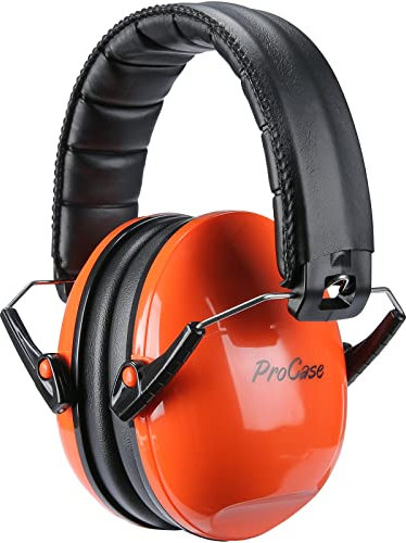 ProCase Gehörschutz Kinder Lärmschutz Kopfhörer Ohrenschützer Hörschutz NRR 21dB Kapselgehörschutz 3-12 Kinder Schallschutz Kopfhörer Faltbar mit verstellbar Kopfbügel Noise Cancelling -Orange