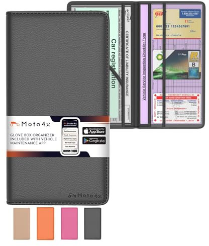 MOTO4X Porte-Carte Grise et Assurance Auto (Noir)
