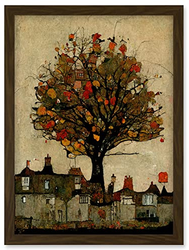Doppelganger33 LTD Giant Untidy Quirky Street Tree Artwork Framed Wall Art Print A4