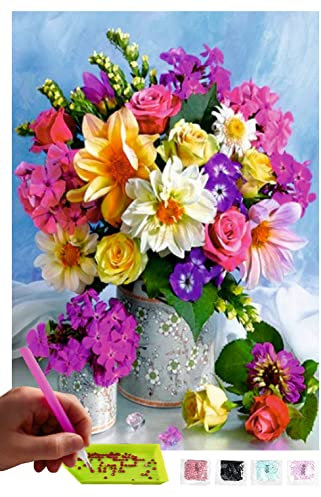 MISHBAY Diamond Painting Blumenstrauß - 30x40cm Diamond Painting Erwachsene - Diamant Painting Bilder Blumen - DIY 5D Satz Wand Dekor Diamantstickerei