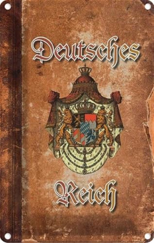 vianmo Blechschild 30x20 cm Deutsches Reich Wappen Flagge Abenteuer Reisen Urlaub Fahne Deko Geschenk Metall Schild