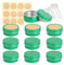 LusDoly Pack of 20, 15ml Green Empty Round Aluminium Tins Cosmetics Container Pots with Screw Lids for Lip Balm, Lotion, Cream, Masks, Mini Candles, Cosmetics