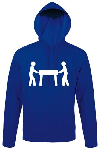 shirt84 Kickertisch Strichmännchen Männer Kapuzen Hoodie Blau Royal XXL
