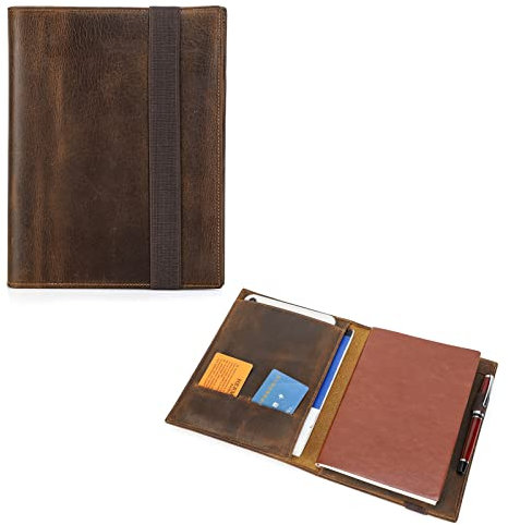 Hiram Leder Aufbewahrungshülle für iPad Multifunktionale Notebook Hülle für A5 Notebook Notebook Skizzenbuch Leder Notebook Hülle