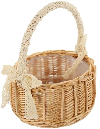 Zerodeko Geflochtener Rattan Lagerkorb Handgefertigter Aufbewahrungskorb Blumenkorb FüR Haushalt KüChe Dekoration