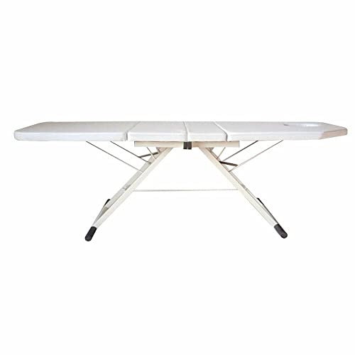 Fermoirper Massageliege Klappbar Mobile Aluminium Massageliege 3 Zonen höhenverstellbar,Tragbarer Kosmetikbett 182 * 60 * 60cm (Weiß)
