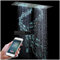 Colonne De Douche Thermostatique Musique, 300x900mm LED 64 Couleurs 4 Fonctions SystèMe De Douche EncastréE, Acier Inoxydable 304, Pluie, Cascade, Colonne D'Eau, Douchette 3 Fonctions（Noir）