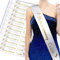 24 Stück Homecoming Court Schärpen Satin Schärpe mit Golddruck Schärpen für Festzüge, Heimkehr, Party, Schule, Tanzabschluss, Party, Hochzeit, Geburtstag, Dekorationen, Zubehör (weiß)