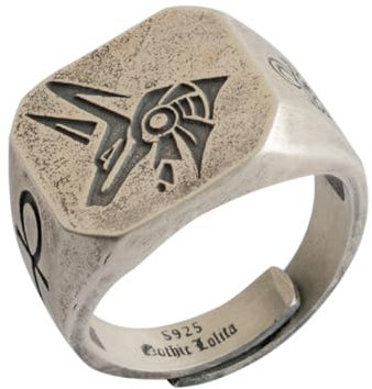 MAGIIE Offener Ring Herren, Auge des Horus & Anubis, Silber, Schmuckring