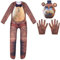 Zhongkaihua FNAF Cosplay Kostüm Teddybär Jumpsuit Fancy Dress Animal Dress Up mit Bärenkopfbedeckung und Handschuhen Bodysuit Performance Outfit Halloween Weihnachtskostüm