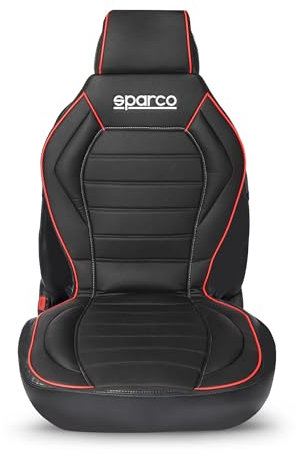 OMAC SPARCO Sitzkissen Sitzauflage Sitzschoner Universell Schwarz Rot Auto-Sitzschutz