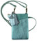 Clairefontaine 115952C - Lot Pochette Pour Téléphone Portable En Cuir + Porte Cartes en Cuir + Porte Clés en Cuir Bleu indigo Irisé et Vert Sapin / Petite Sacoche Pour Téléphone Sac Bandoulière Femme