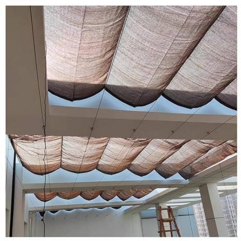 exproyzk Wave Shade Abdeckung Versenkbares Vordach Markise Versenkbares Sonnensegel für draußen Aufschiebbare Drahtabdeckung für Holz-Pergola Spalier Patio Deck (Farbe : Coffee, Größe : 0.9x2m)