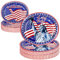 Homlouue 4th of July Plates America Flag Paper Plates Statue of Liberty Oval Disposable Plates, Patriotic Party Supplies for Decoration Veterans Day 4th of July Independence Day, Serves 50