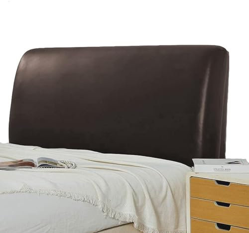 YOHOCS PU Leder Bett Kopfteil Bezug, Bettkopfteil Hussen, Bett Zurück Schutz All-Inclusive Kopfteil Husse, Protektor Kopfteilbezug für eine Vielzahl von Bettköpfen,Kaffee,180cm