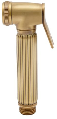 gegeweeret Vintage Messing Handbidet - Antik-Optik mit Premium-Brause - Hygienische Reinigung für WC & Windeln - Einfache Montage an Toiletten Gold