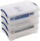 Really Useful 4 Litre Storage Boxes, Pack of 4, Clear Plastic with Lid, Heavy Duty