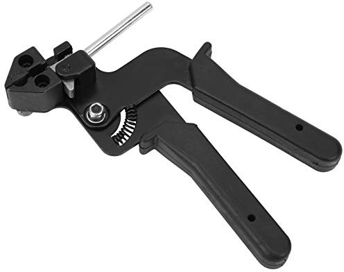 OVAQUIXI Stainless Steel Cable Tie Gun, 12mm Capacity, Heavy Duty Tool with Quick Release Cutting