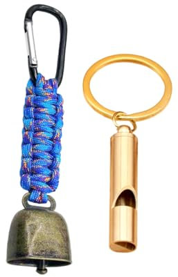 KGDUYC Campanello e Fischietto Dell'Orso, Campanello Dell'Orso Rumoroso Fischietto di Emergenza Moschettone con Campanello Dell'Orso per Escursionismo Campeggio attività All'Aperto Pesca Arrampicata