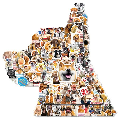 100 Stück Niedlich Hund Aufkleber,Lustige, süße Internet-Hunde aufkleber für Jugendliche，Erwachsene,wasserdichte Vinyl Aufkleber für Laptop,Wasserflaschen,Scrapbooking,Mappen,Handy
