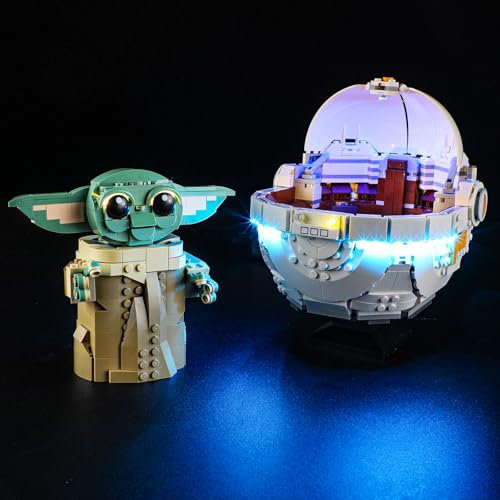 YEABRICKS LED Licht für 75403 Star Wars Grogu in Seiner Repulsorwiege Bausteine Modell (Bausteine Set Nicht enthalten)